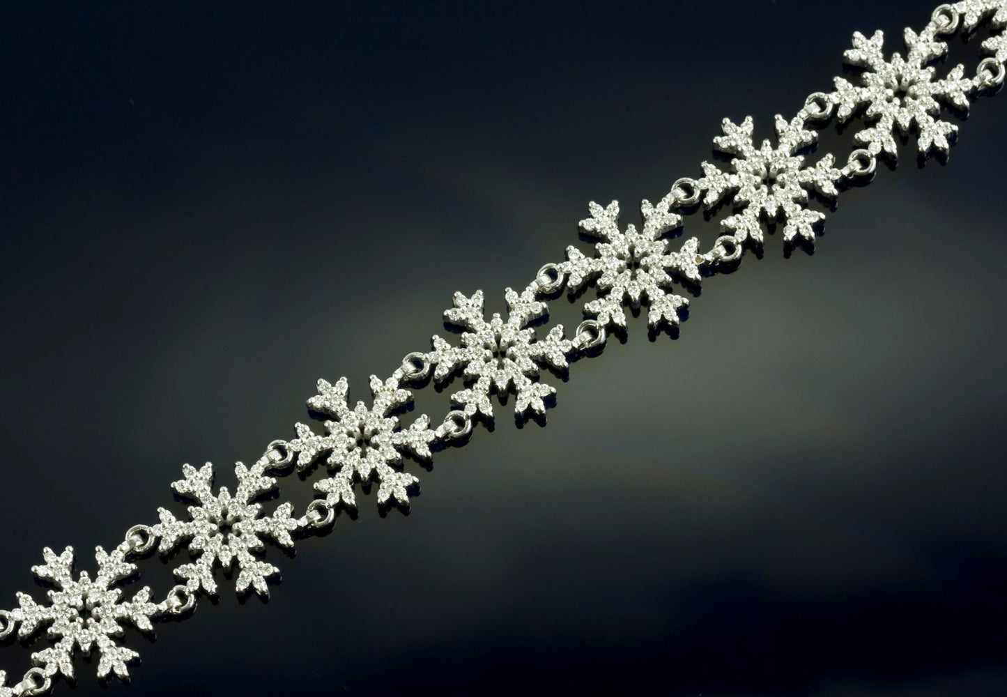 Diamond Pave Snowflake Tennis Bracelet - Park City Jewelers