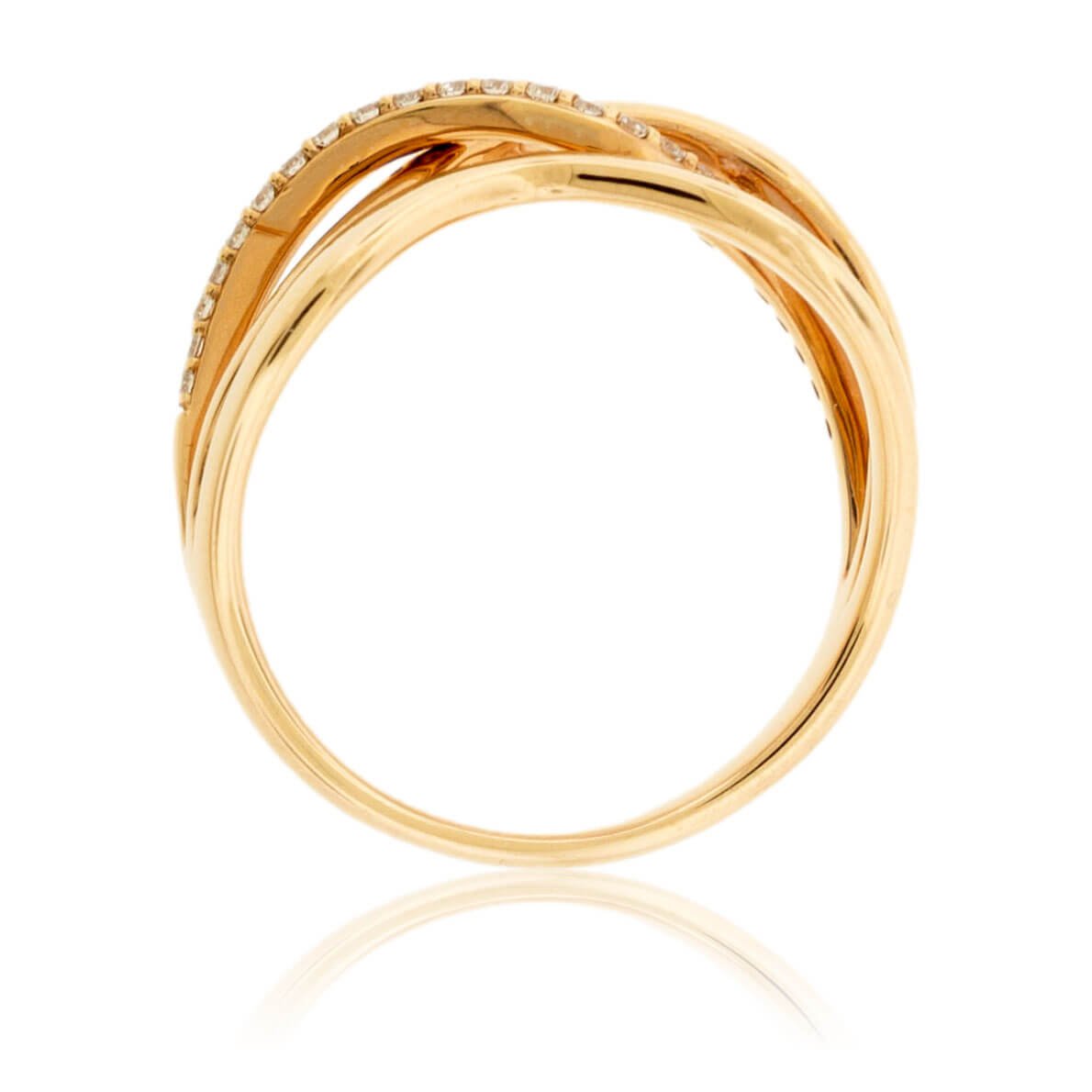 Diamond Rose Gold Bypass Ring - Park City Jewelers