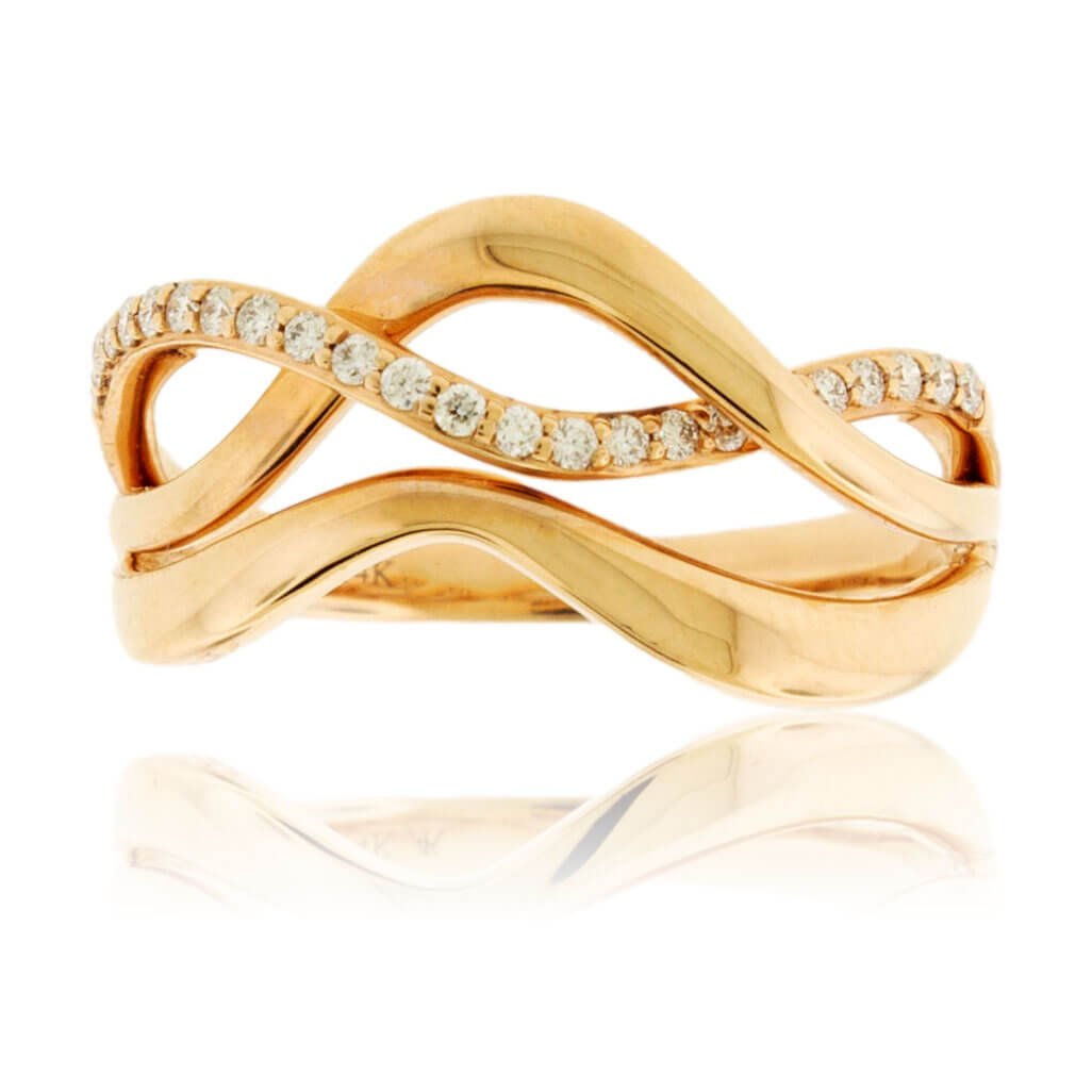 Diamond Rose Gold Bypass Ring - Park City Jewelers