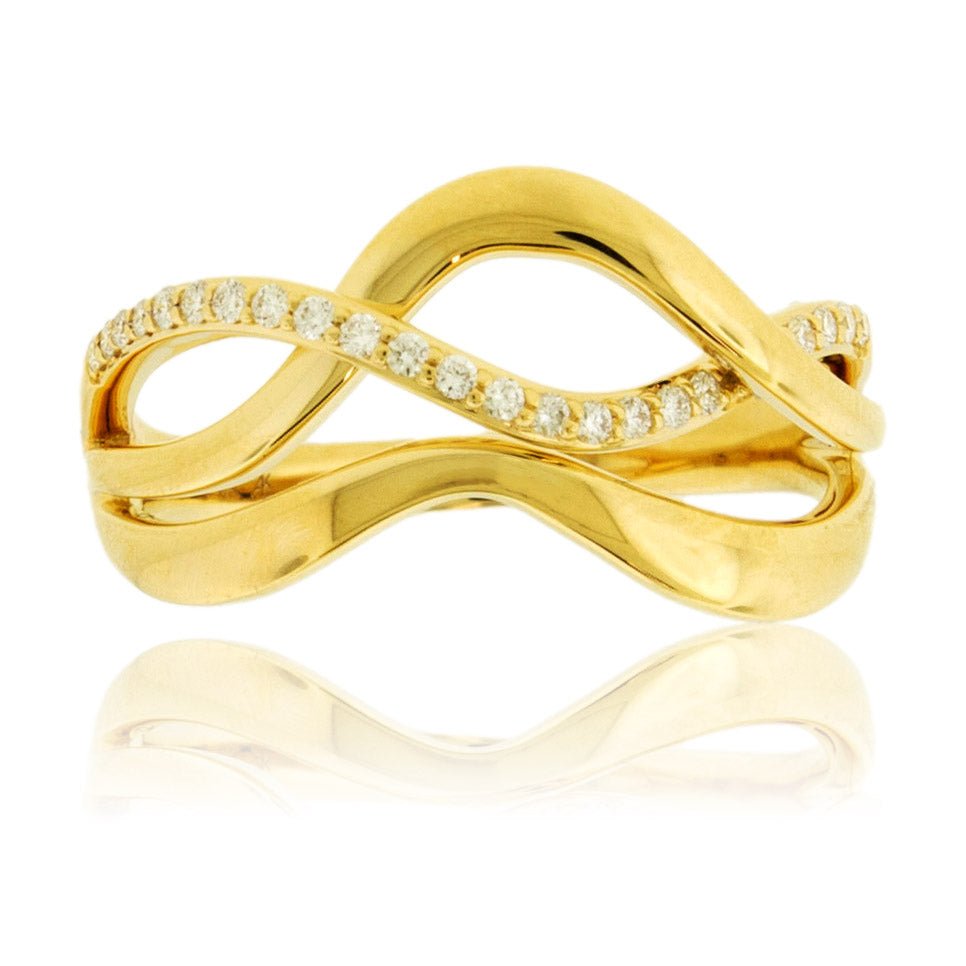 Diamond Rose Gold Bypass Ring - Park City Jewelers