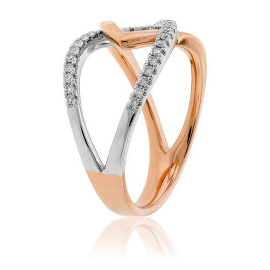 Diamond Rose Gold Bypass Ring - Park City Jewelers
