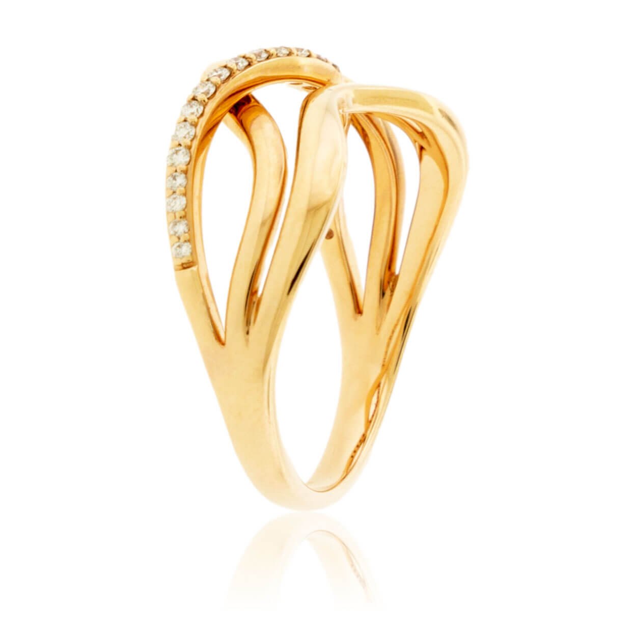 Diamond Rose Gold Bypass Ring - Park City Jewelers