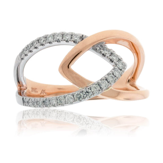 Diamond Rose Gold Bypass Ring - Park City Jewelers