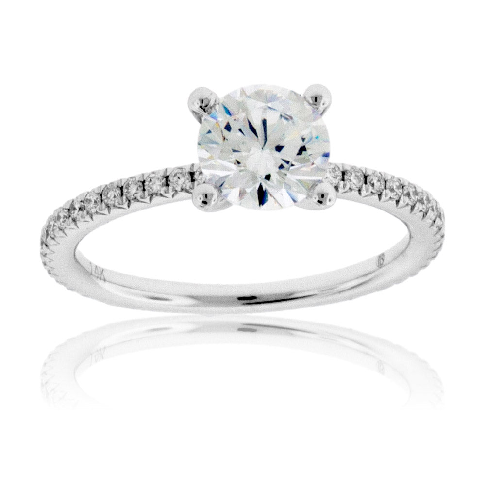 Diamond & Round CZ Center Stone Engagement Ring - Park City Jewelers