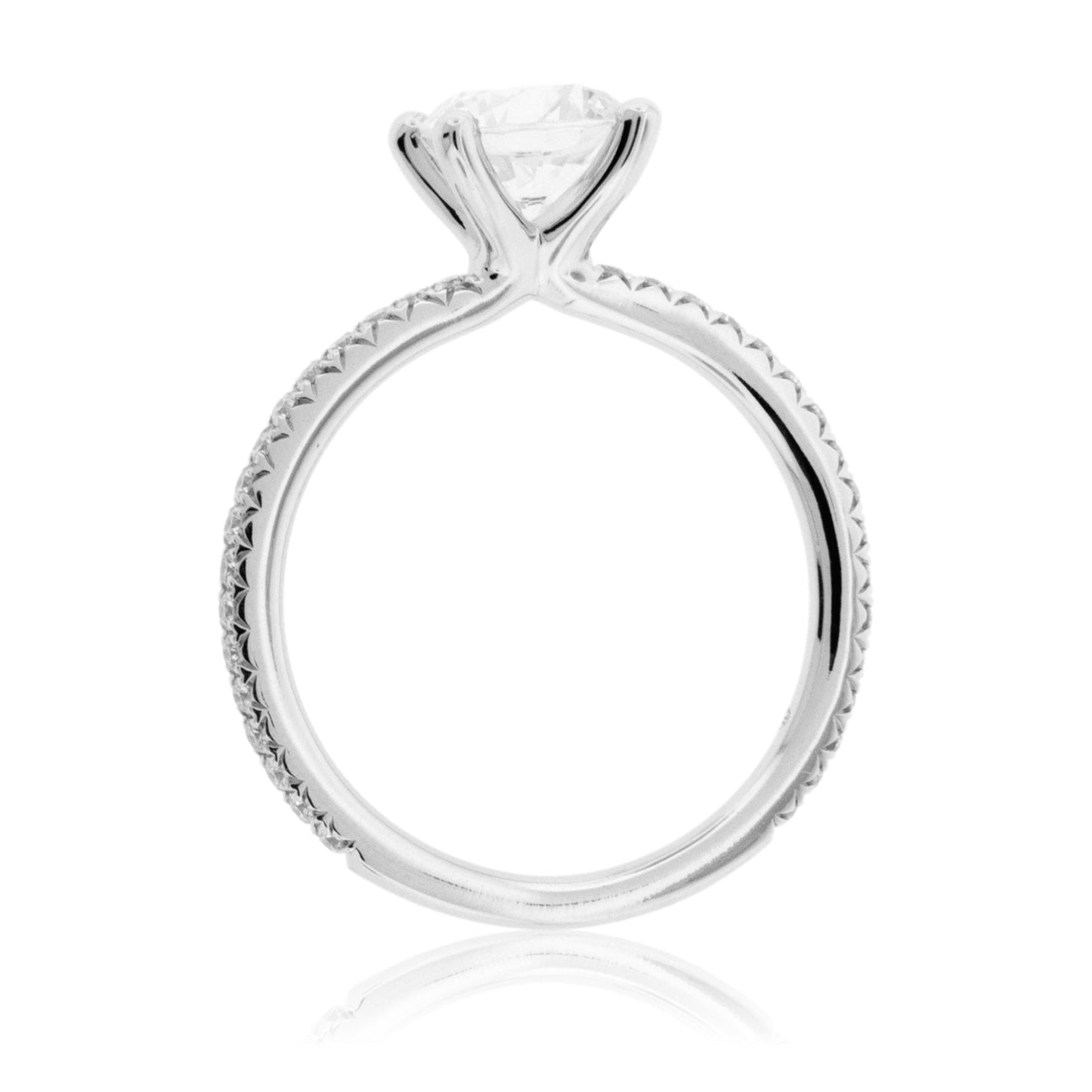 Diamond & Round CZ Center Stone Engagement Ring - Park City Jewelers