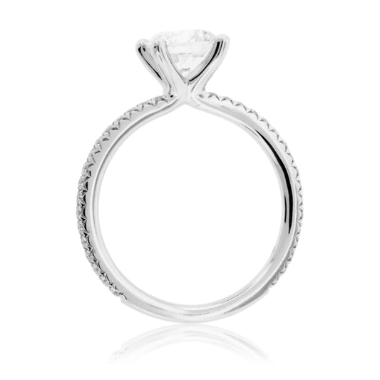 Diamond & Round CZ Center Stone Engagement Ring - Park City Jewelers