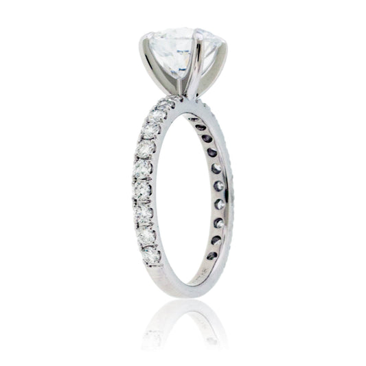 Diamond & Round CZ Center Stone Engagement Ring - Park City Jewelers