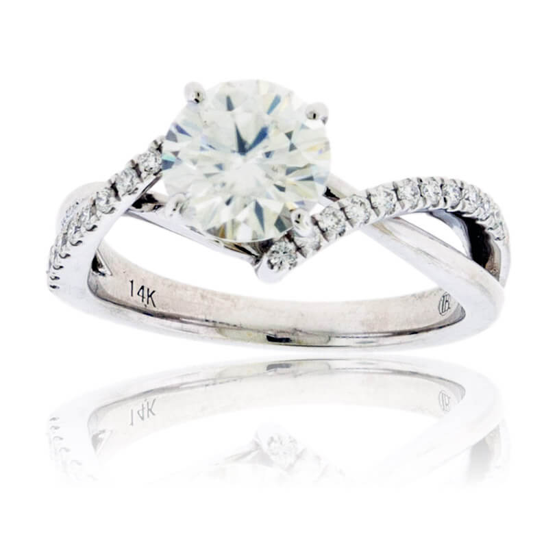 Diamond & Round Moissanite Center Stone Engagement Ring - Park City Jewelers