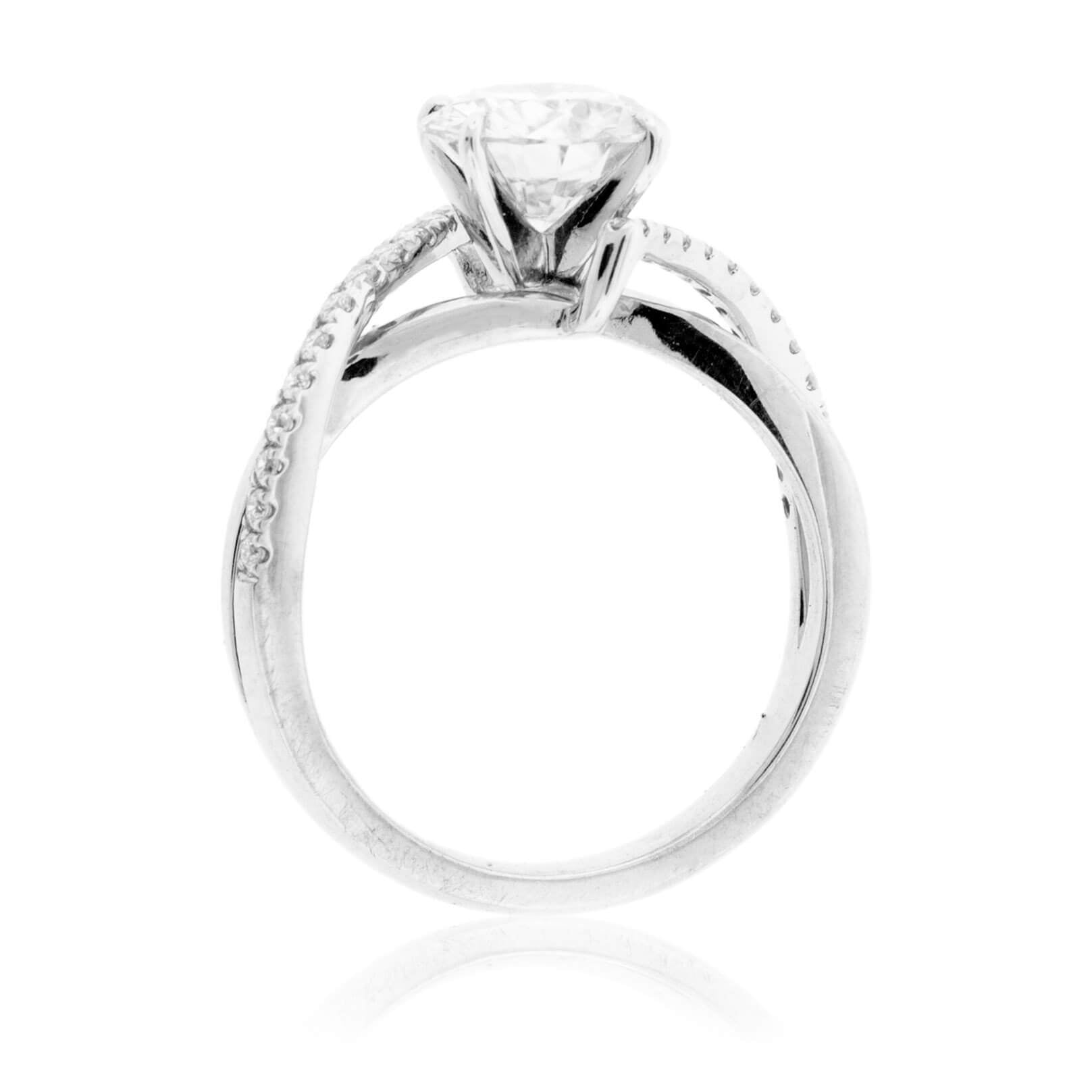 Diamond & Round Moissanite Center Stone Engagement Ring - Park City Jewelers