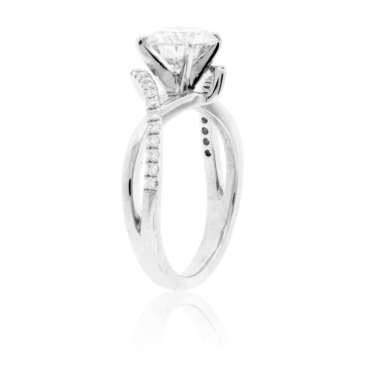 Diamond & Round Moissanite Center Stone Engagement Ring - Park City Jewelers