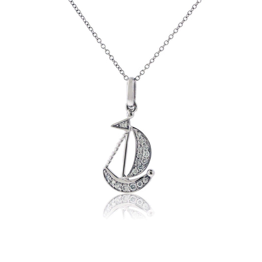 Diamond Sailboat Pendant - Park City Jewelers