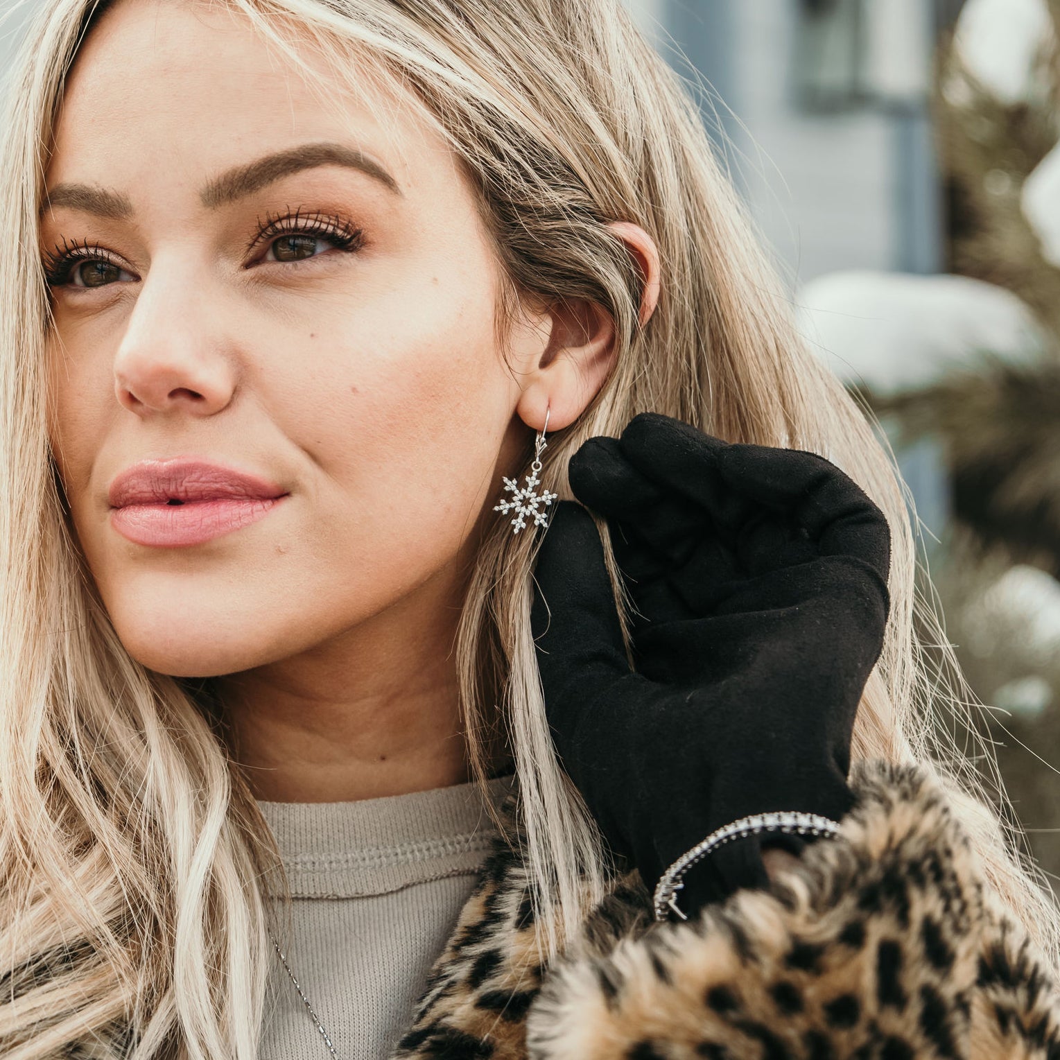 Diamond Snowflake Leverback Earrings - Park City Jewelers