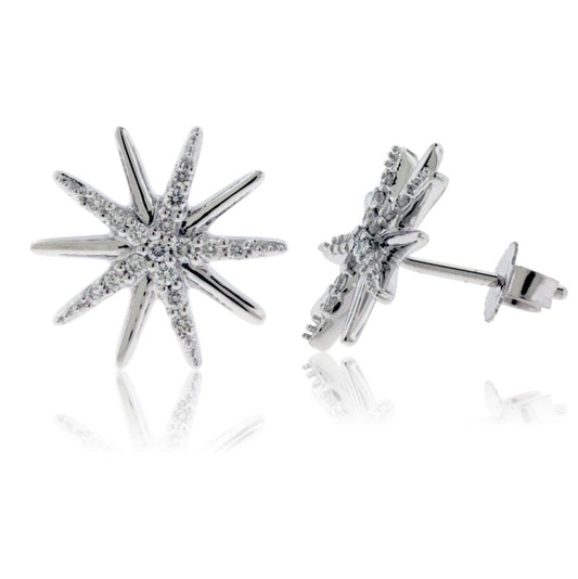 Diamond Sunburst Snowflake Earrings - Park City Jewelers