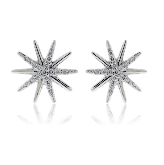 Diamond Sunburst Snowflake Earrings - Park City Jewelers