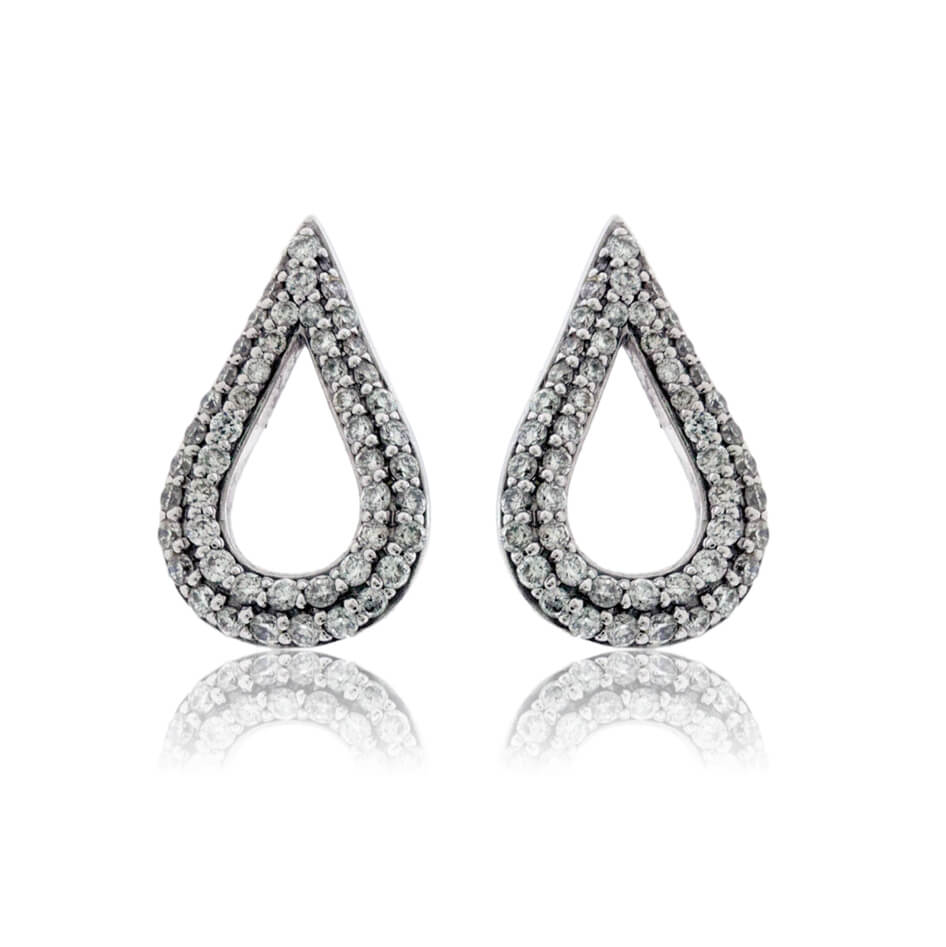 Diamond Teardrop Style Post Earrings - Park City Jewelers