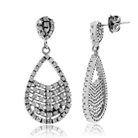 Diamond Teardrop Style Post Earrings - Park City Jewelers