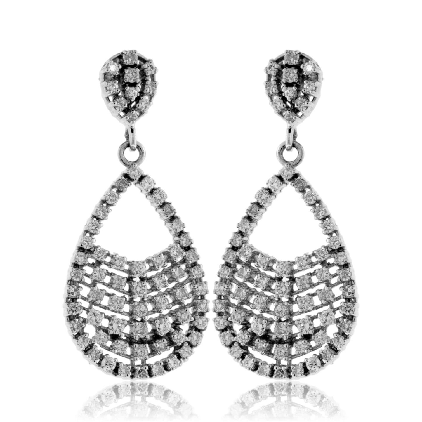 Diamond Teardrop Style Post Earrings - Park City Jewelers