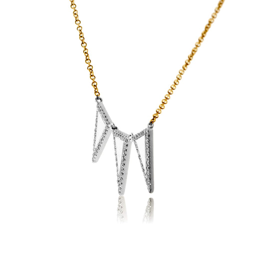 Diamond Three Triangle Two Tone Necklace - Park City Jewelers