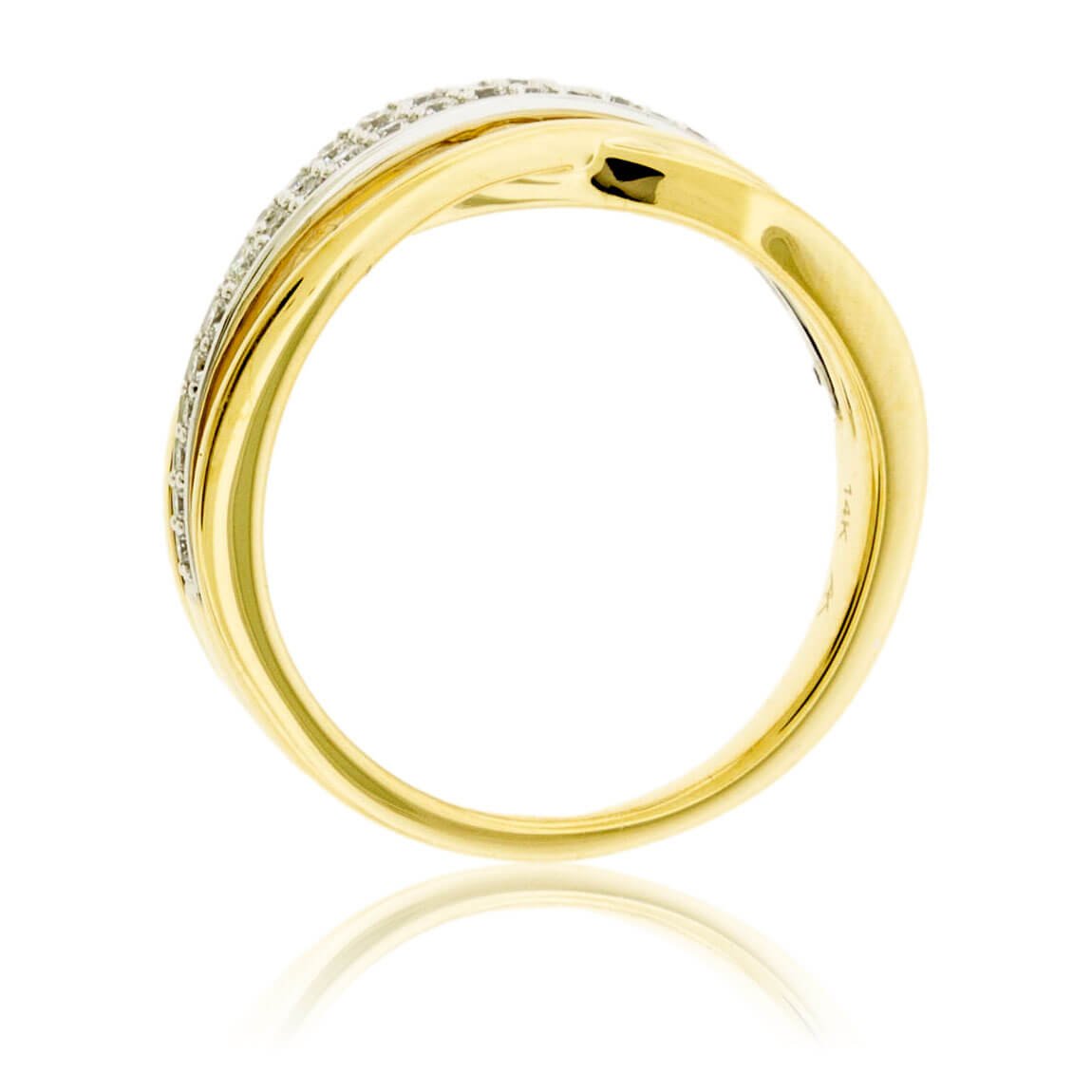 Diamond White Gold & Yellow Gold Bypass Ring - Park City Jewelers