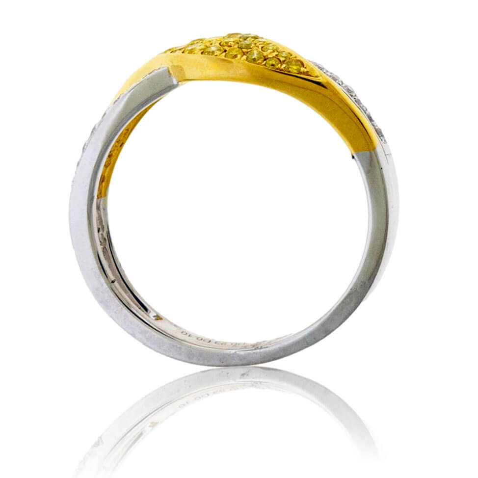 Diamond White Gold & Yellow Gold Bypass Ring - Park City Jewelers