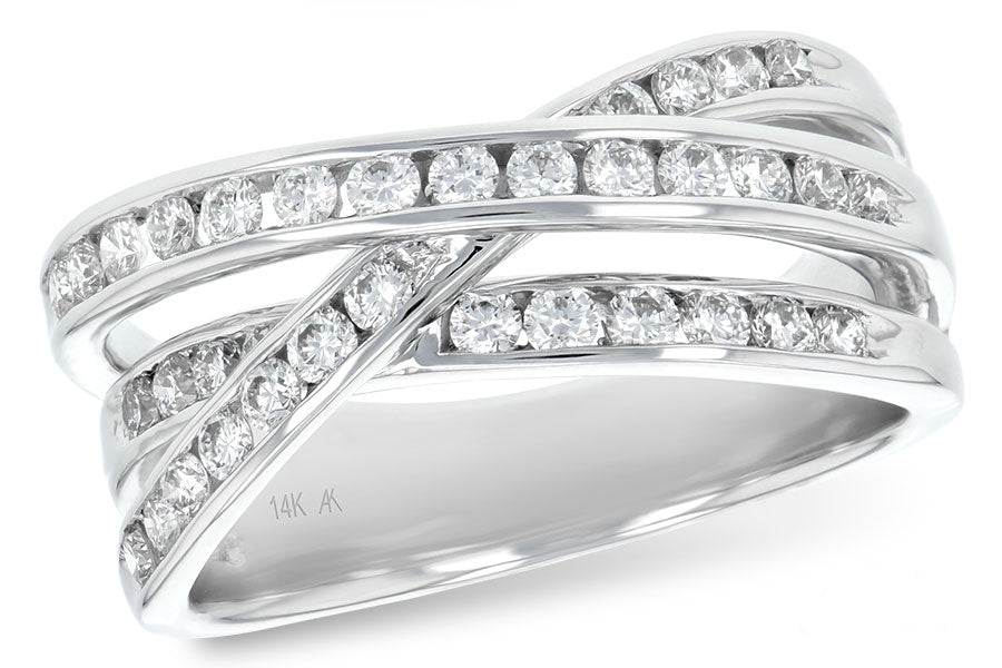 Diamond White, Yellow & Rose Gold Multiple Bypass Ring - Park City Jewelers
