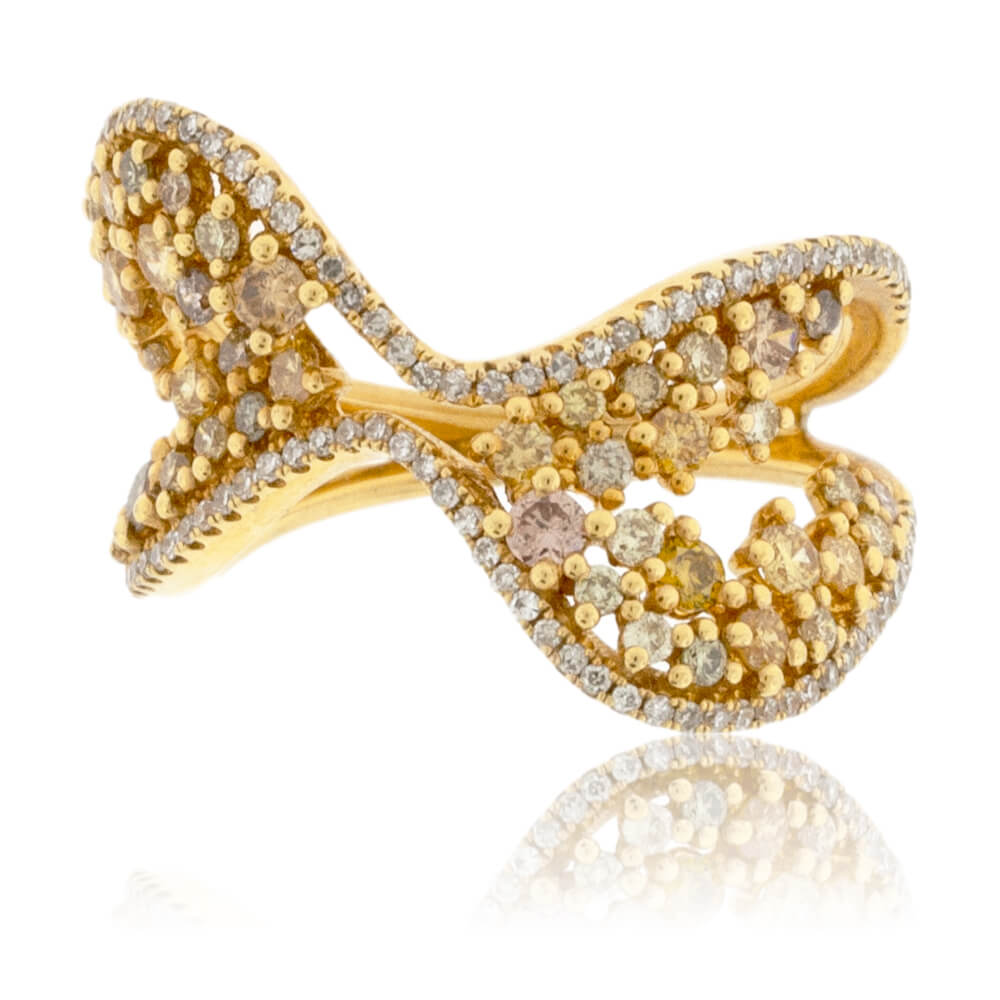 Diamond & Yellow Diamond Meet in the Middle Ring - Park City Jewelers