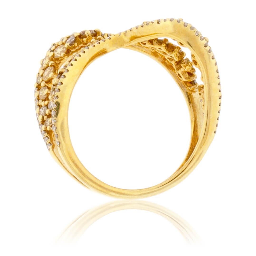 Diamond & Yellow Diamond Meet in the Middle Ring - Park City Jewelers