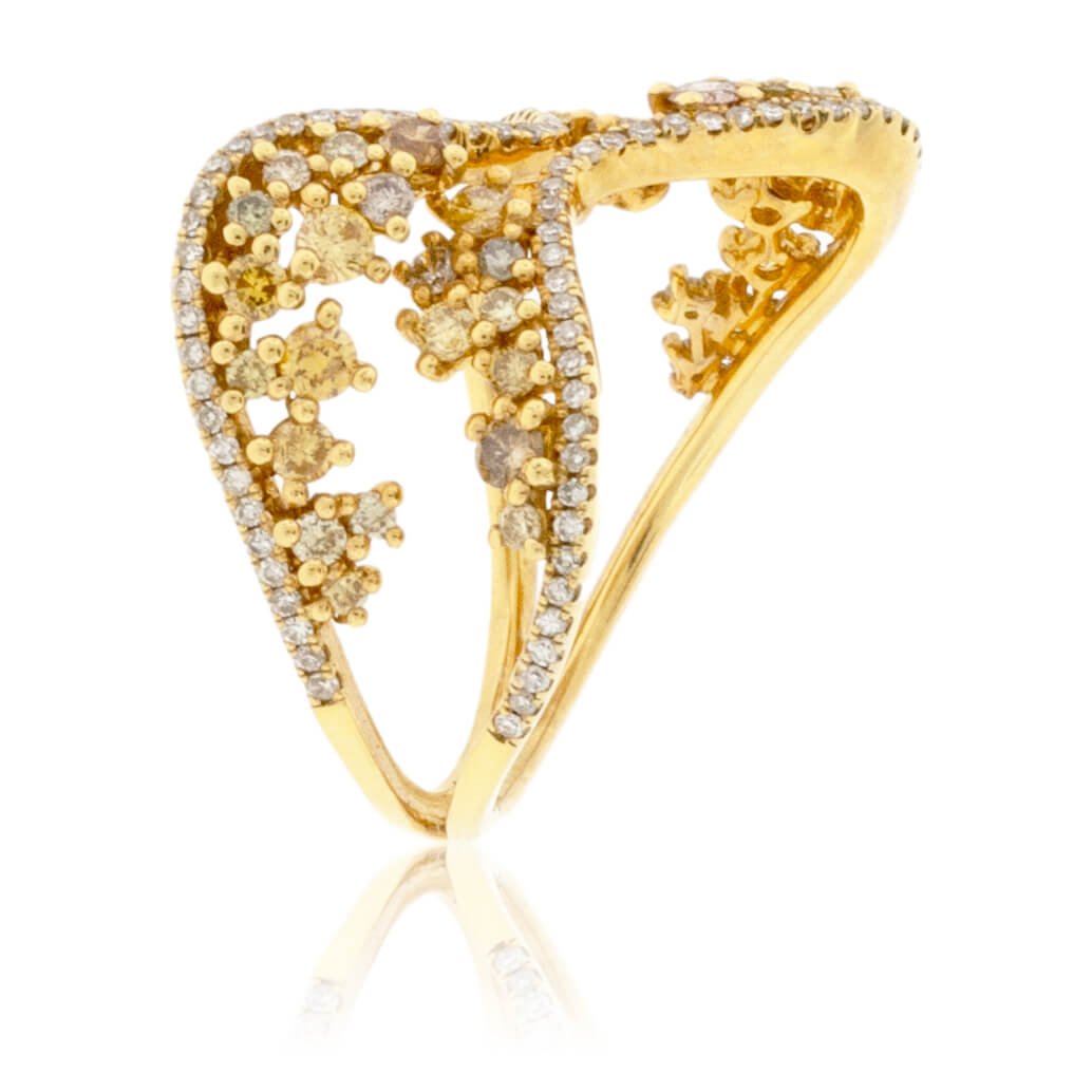 Diamond & Yellow Diamond Meet in the Middle Ring - Park City Jewelers