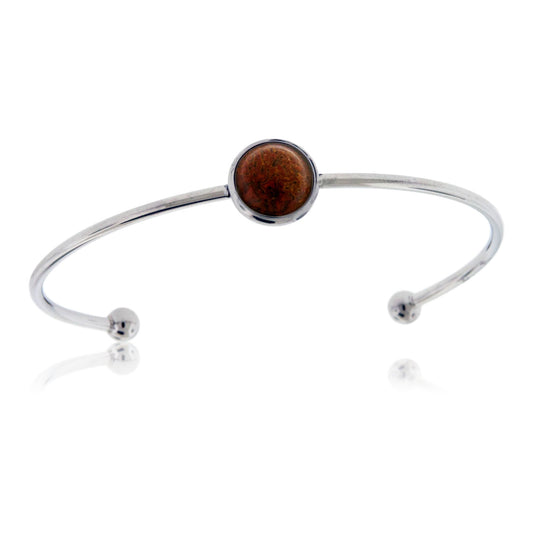 Dinosaur Bone Cabochon Stainless Steel Bracelet - Park City Jewelers