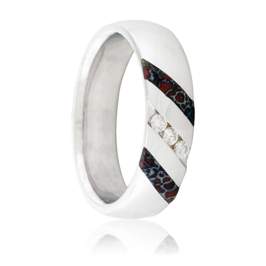 Dinosaur Bone Strip and Channel Set Diamond Ring - Park City Jewelers