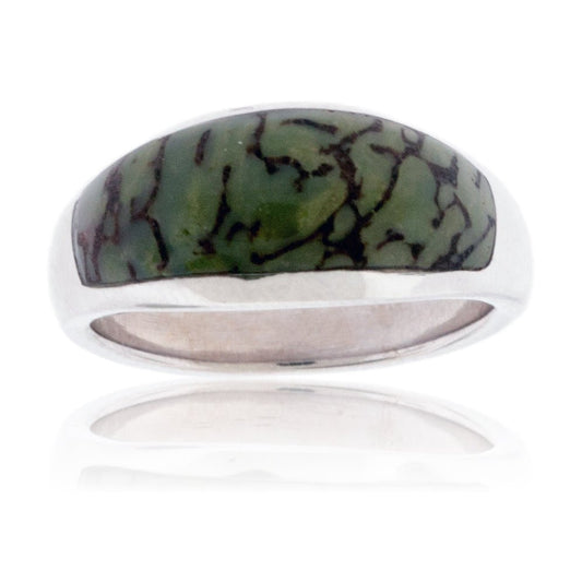 Domed Dinosaur Bone Inlay Band - Park City Jewelers