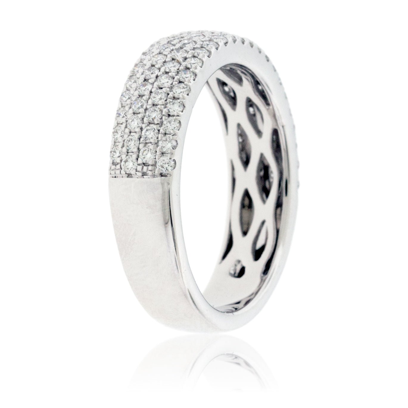 Domed Three Row Pave Diamond Band - Park City Jewelers