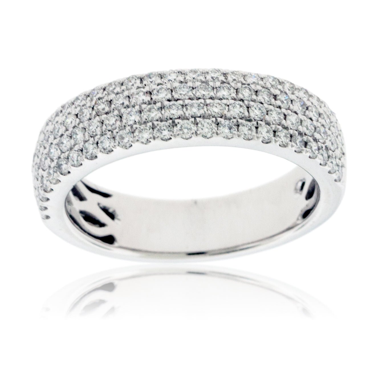 Domed Three Row Pave Diamond Band - Park City Jewelers