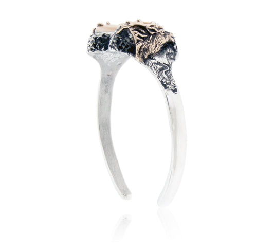 Double Elk Ivory Tooth Bracelet with Center Stones - Park City Jewelers