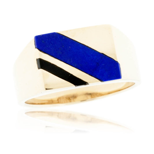 Double Inlay Lapis & Onyx Ring - Park City Jewelers