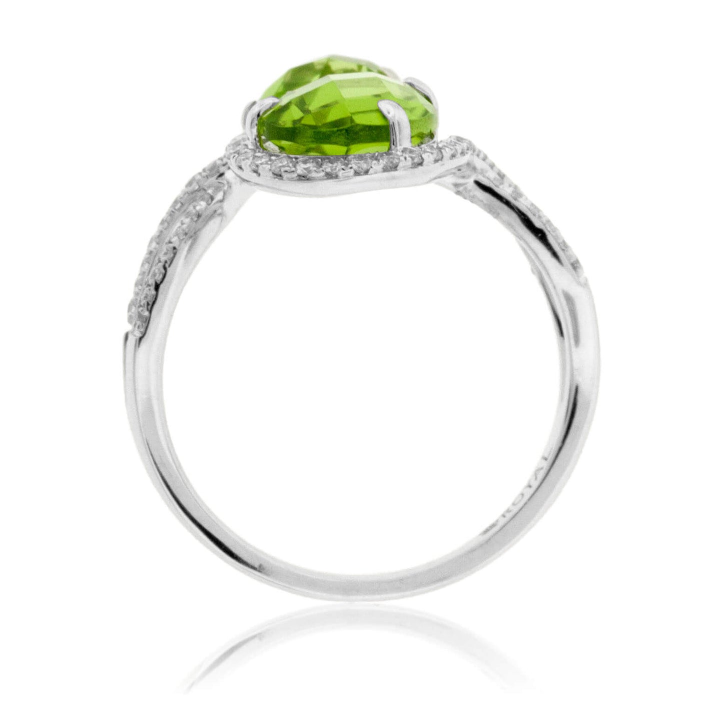 Double Pear Peridot & Diamond Halo Ring - Park City Jewelers