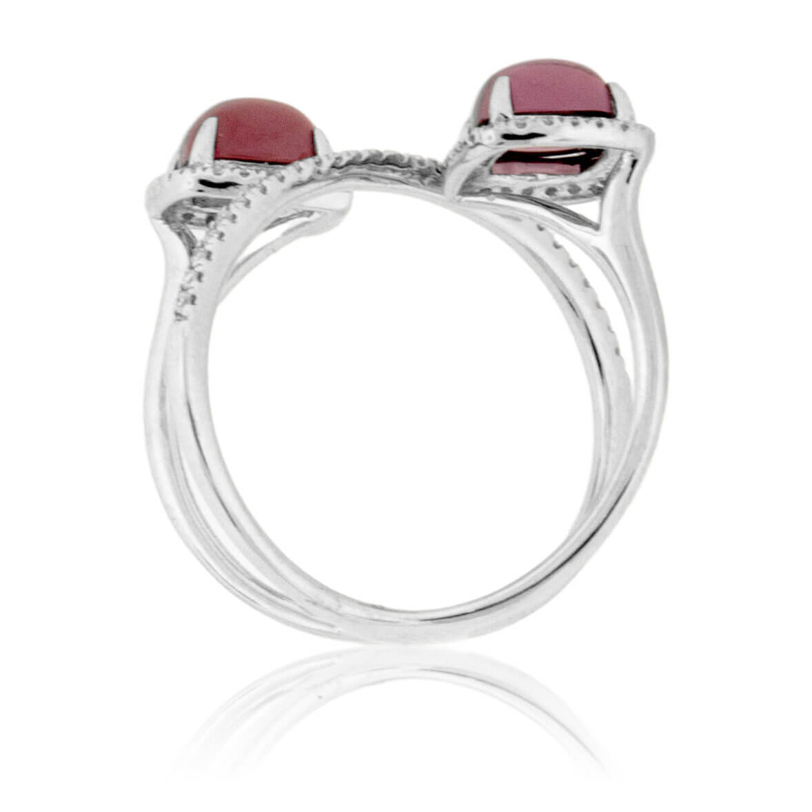 Double Rhodolite Garnet & Diamond Statement Ring - Park City Jewelers