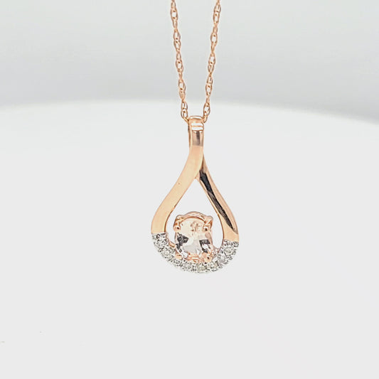 Morganite and Diamond Pendant