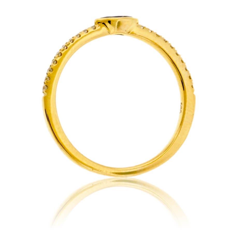 East-West Blue Sapphire & Diamond Lined Band - Park City Jewelers