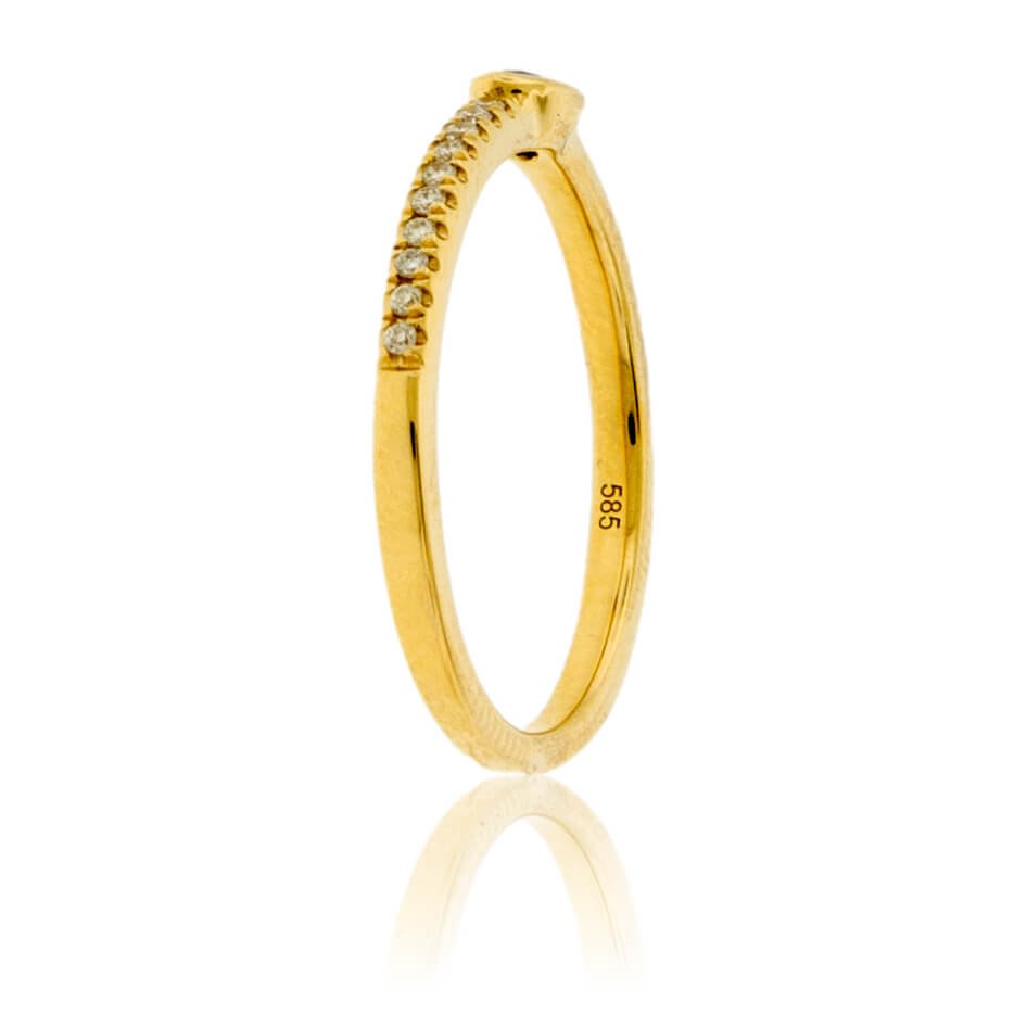 East-West Blue Sapphire & Diamond Lined Band - Park City Jewelers