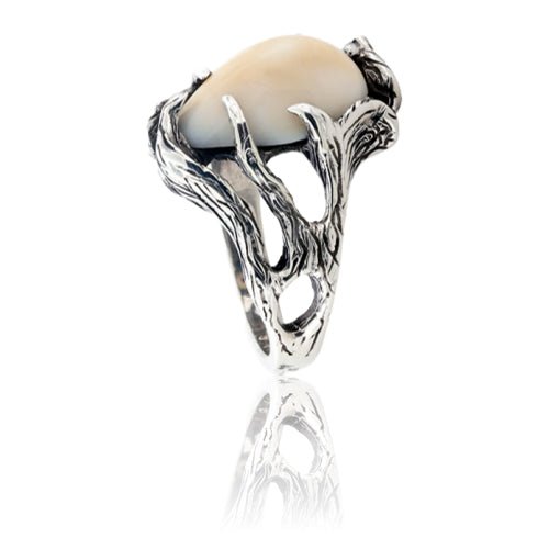 Elk Free Form Tooth Ivory Ring - Park City Jewelers