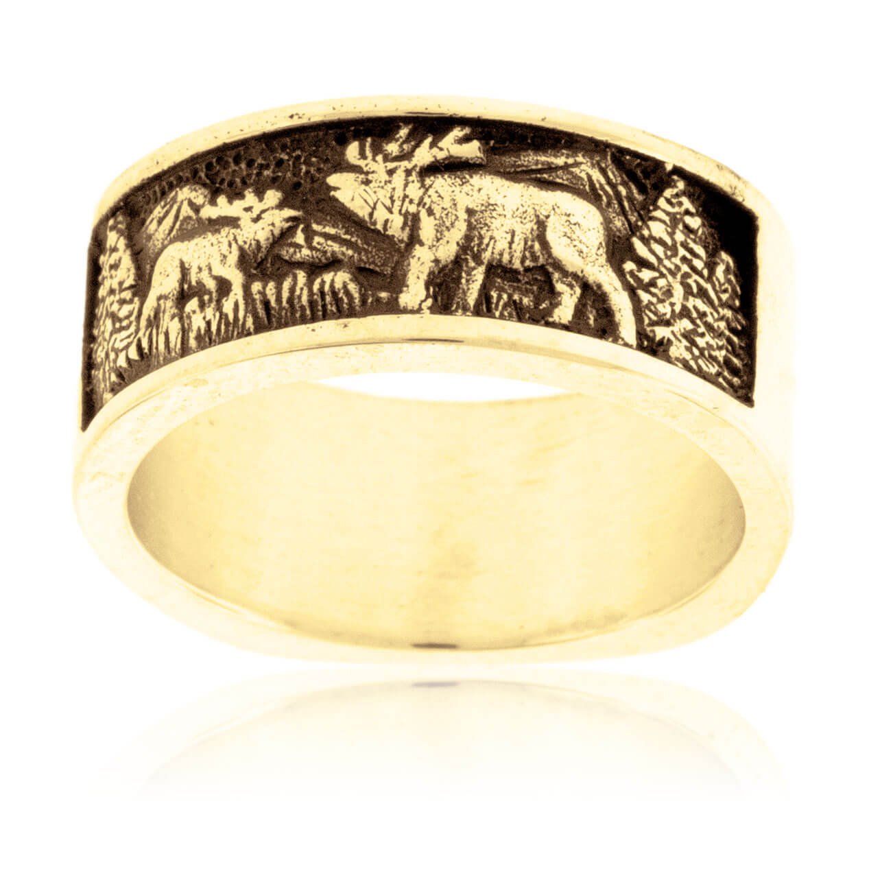 Elk in the Mountains & Trees Ring - Park City Jewelers