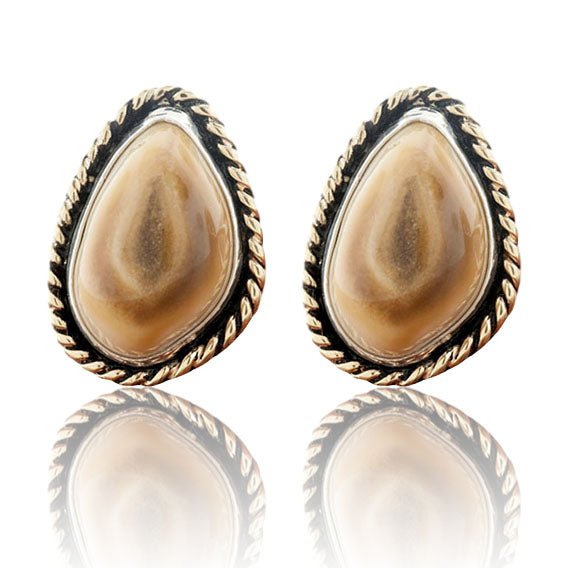 Elk Ivory Braided Stud Earrings - Park City Jewelers