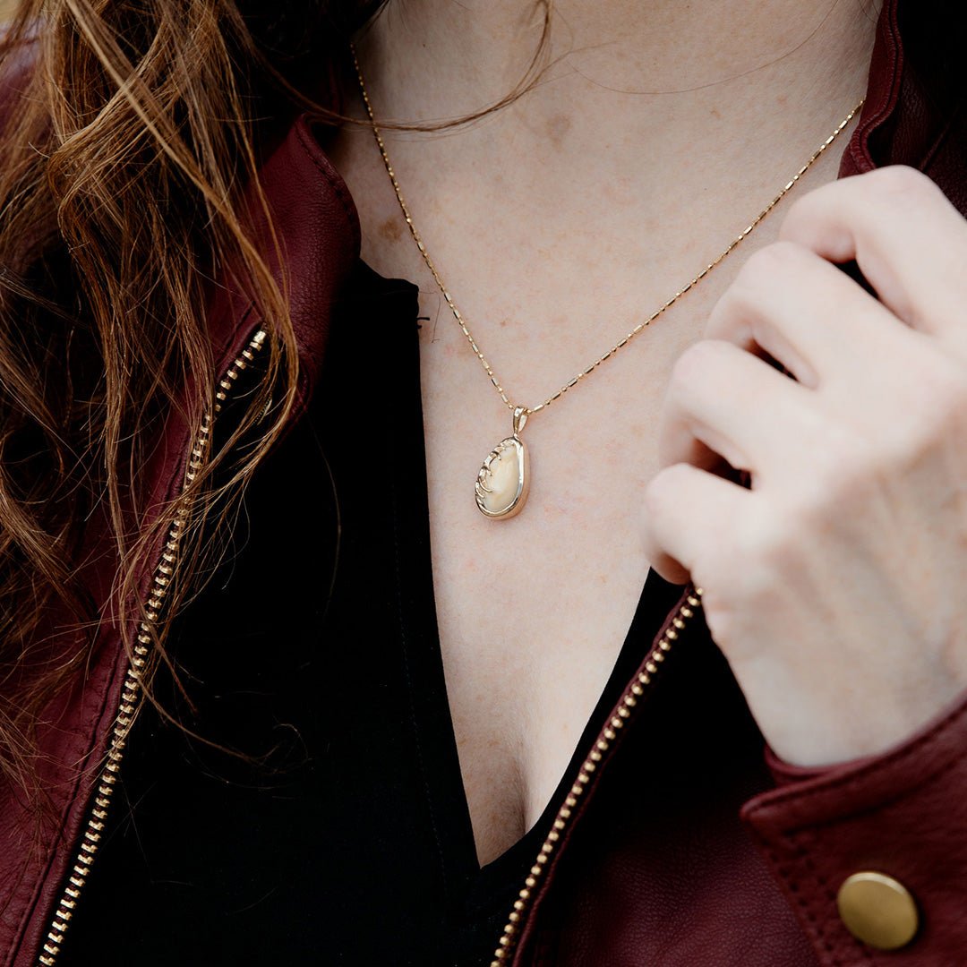 Elk Tooth Ivory Antler Pendant - Park City Jewelers