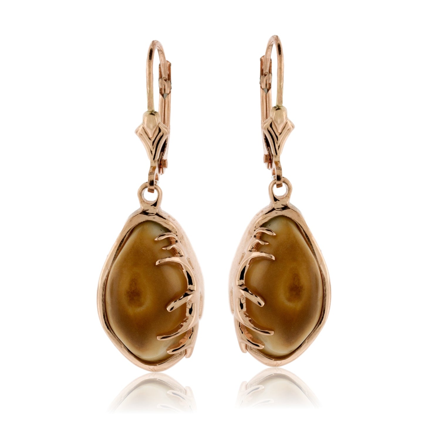 Elk Tooth Ivory Dangle Earrings with Antlers - Park City Jewelers