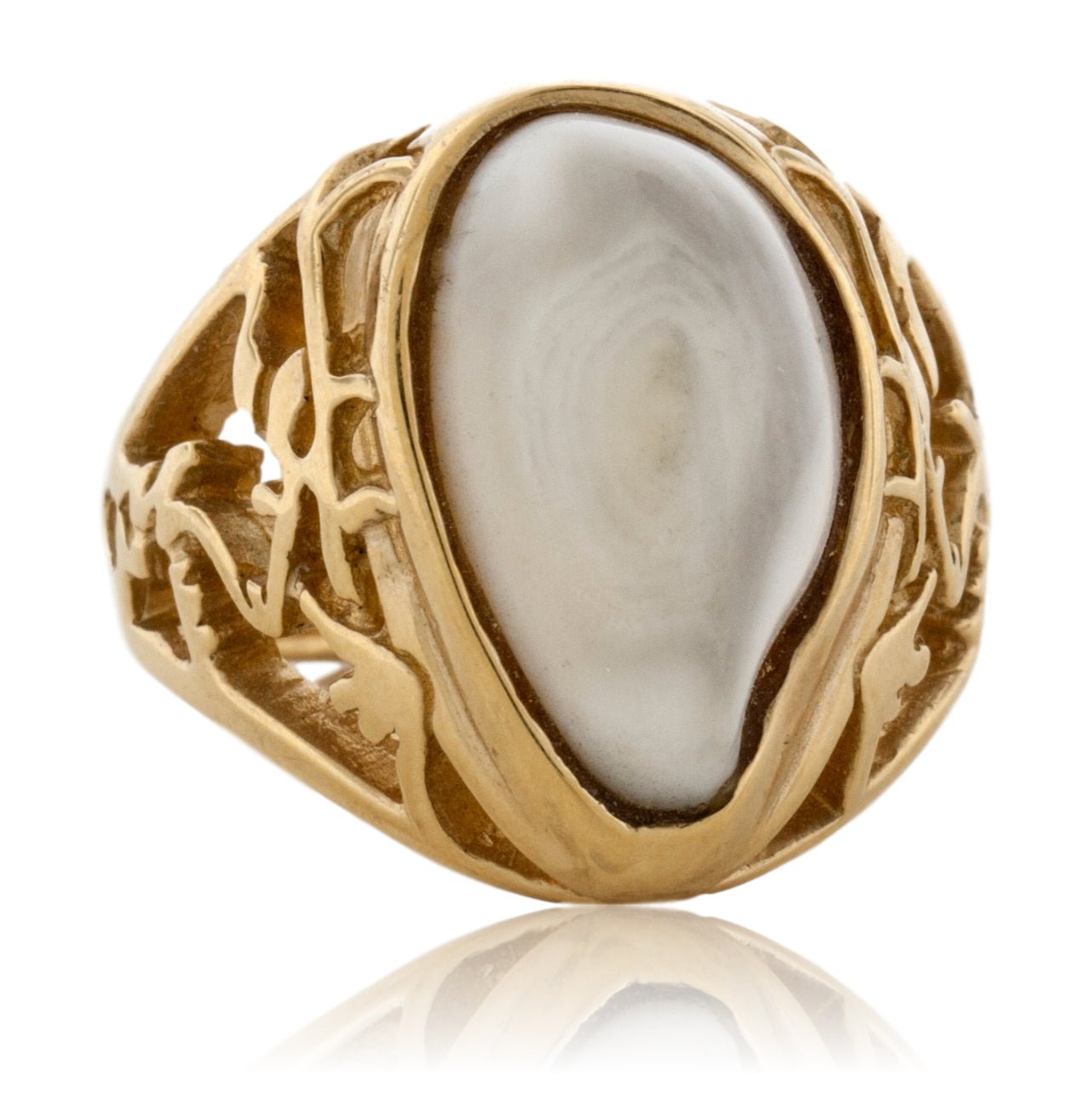 Elk Tooth Ivory Nature Scene Cutout Ring - Park City Jewelers