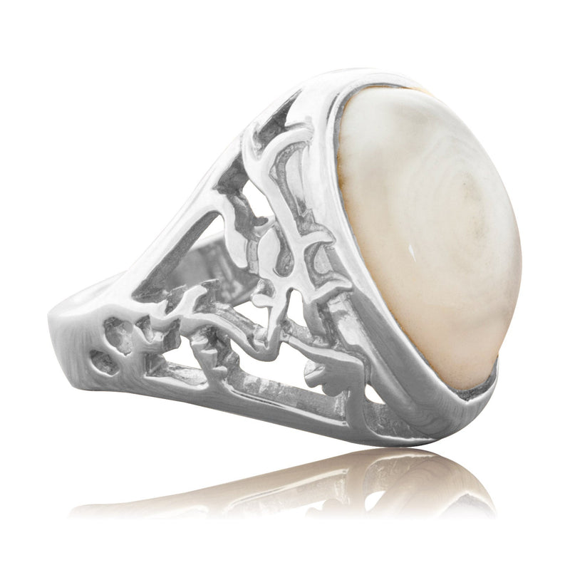Elk Tooth Ivory Nature Scene Cutout Ring - Park City Jewelers