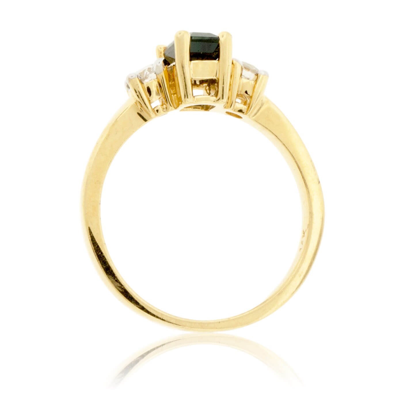 Emerald-Cut Blue Sapphire & Diamond Three Stone Ring - Park City Jewelers