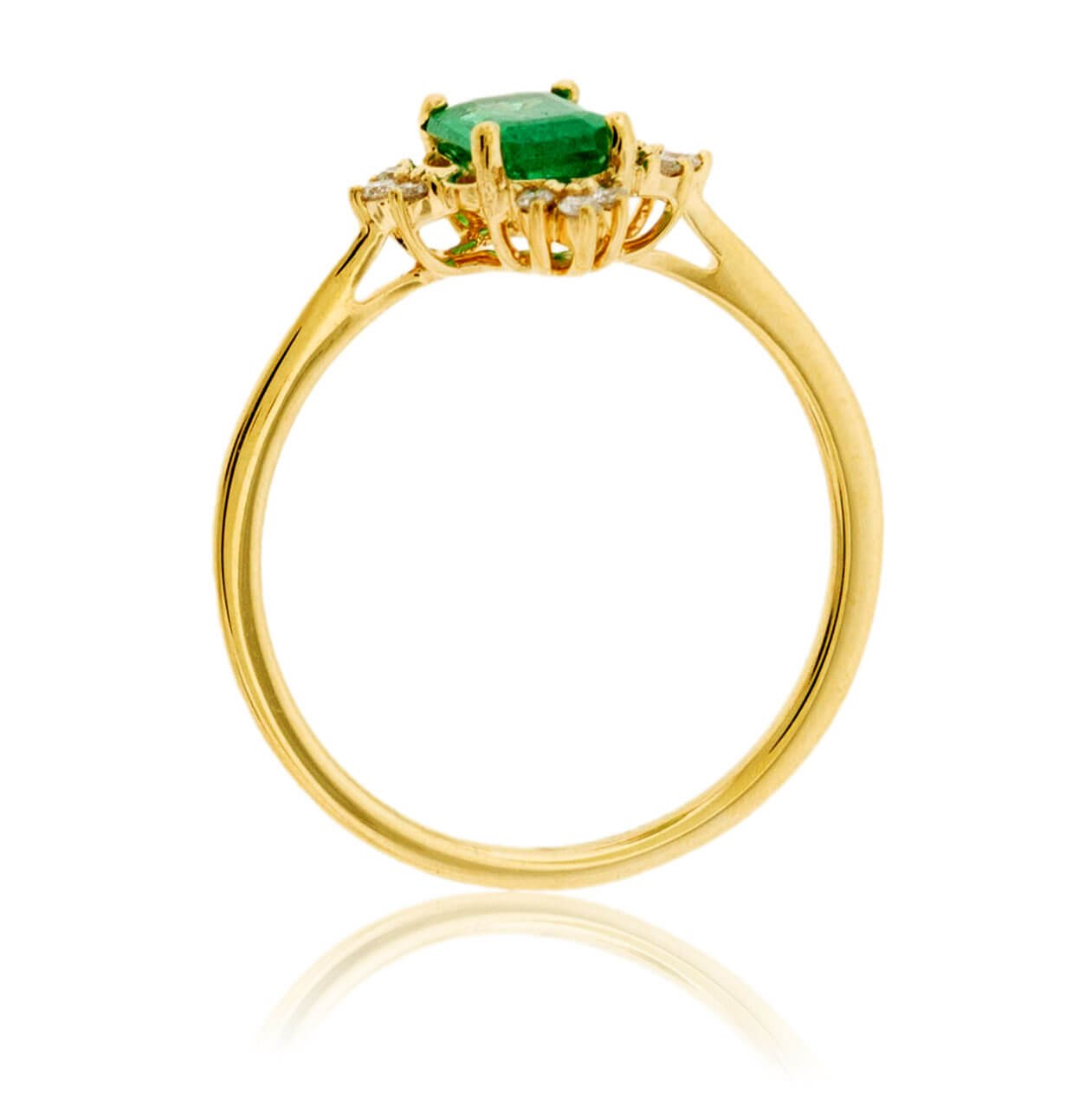 Emerald-Cut Emerald and Diamond Accented Band - Park City Jewelers