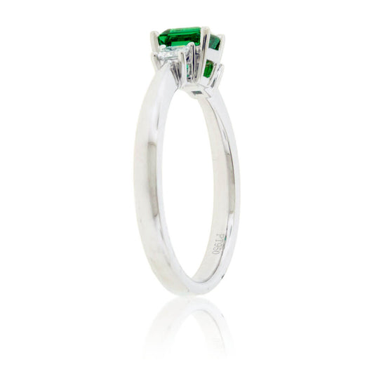 Emerald-Cut Emerald & Diamond Accented Ring - Park City Jewelers